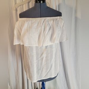 Style & Co. Off-Shoulder White Blouse